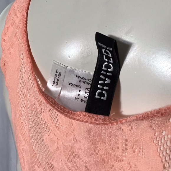 Divided | H&M Coral Lace Tank Top with Fringe NWOT - Picture 4 of 4